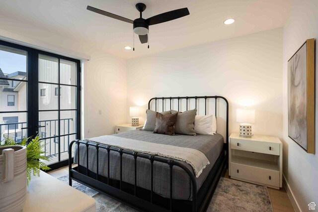 5346 Cyan Ln, St George, UT 84790 - bedroom with multiple windows, recessed lighting, a ceiling fan, and baseboards