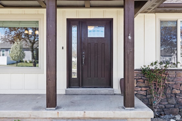880 E 300 S, Smithfield, UT 84335 - entrance to property featuring covered porch and board and batten siding