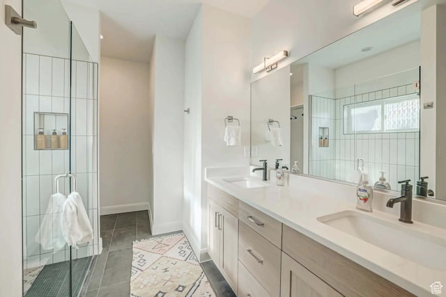 1240 E Villa Way Unit 64, Washington, UT 84780 - full bath featuring tile patterned flooring, a sink, and a shower stall