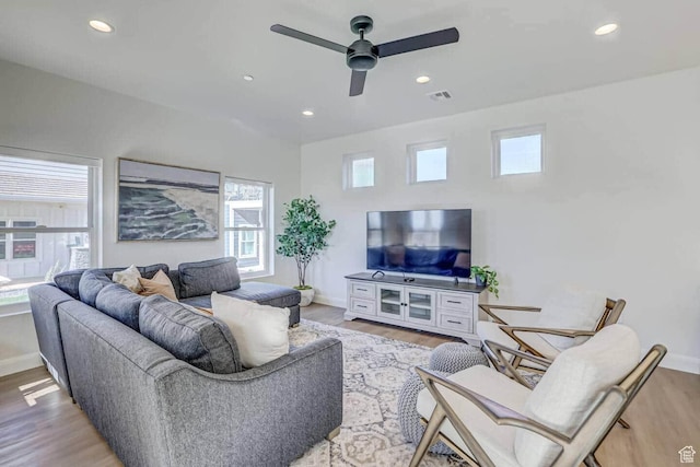 1240 E Villa Way Unit 64, Washington, UT 84780 - living area with light wood-style flooring, visible vents, and recessed lighting