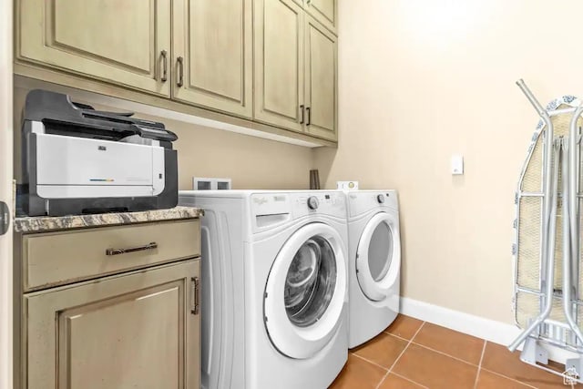 3193 S 4900 W, Hurricane, UT 84737 - laundry area with washer and dryer, cabinet space, baseboards, and tile patterned floors