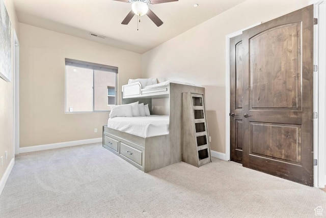 3193 S 4900 W, Hurricane, UT 84737 - bedroom with carpet floors, baseboards, visible vents, and ceiling fan
