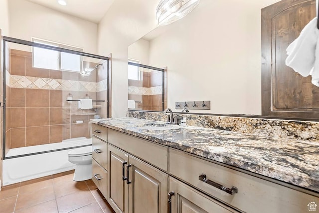 3193 S 4900 W, Hurricane, UT 84737 - bathroom with toilet, tile patterned flooring, an enclosed shower, and vanity