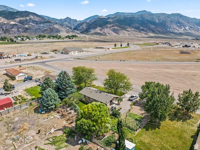 aerial view with a mountain view