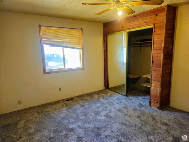 674 N 6th St, Montpelier, ID 83254 - unfurnished bedroom with carpet flooring, a textured ceiling, ceiling fan, and a closet