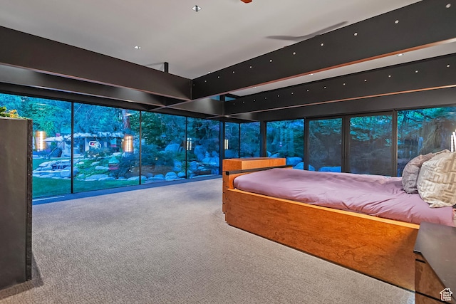 bedroom with carpet