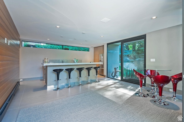 welcome area with a dry bar