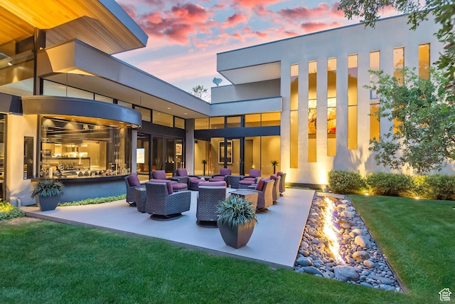 exterior space with an outdoor hangout area