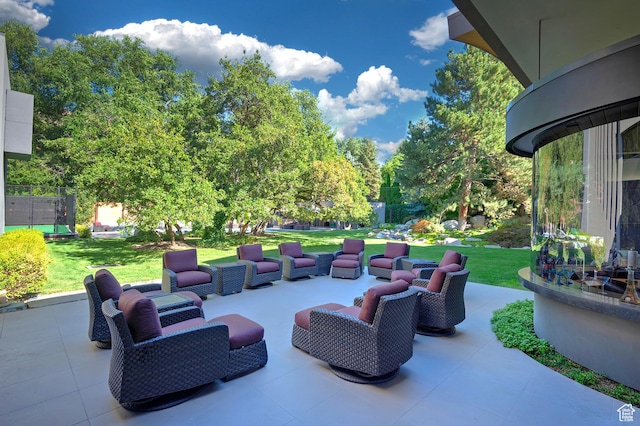 view of patio with an outdoor living space