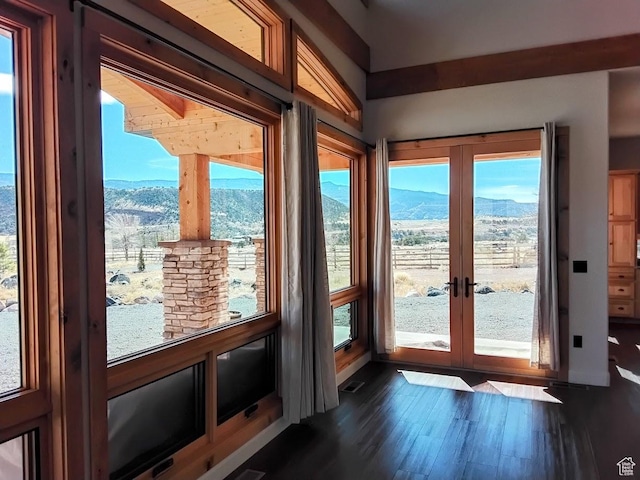 630 W 150 S, Torrey, UT 84775 - entryway featuring a mountain view, french doors, and dark wood-style floors