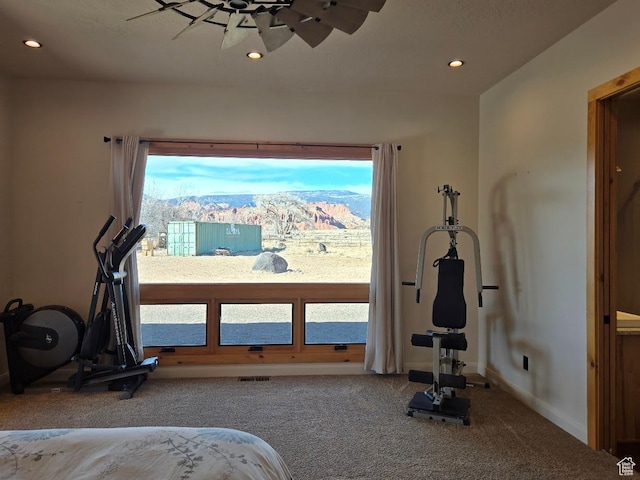 630 W 150 S, Torrey, UT 84775 - exercise area featuring carpet flooring, plenty of natural light, baseboards, and recessed lighting