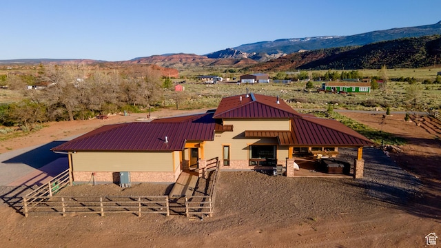 630 W 150 S, Torrey, UT 84775 - rear view of house featuring metal roof, a mountain view, and a view of countryside