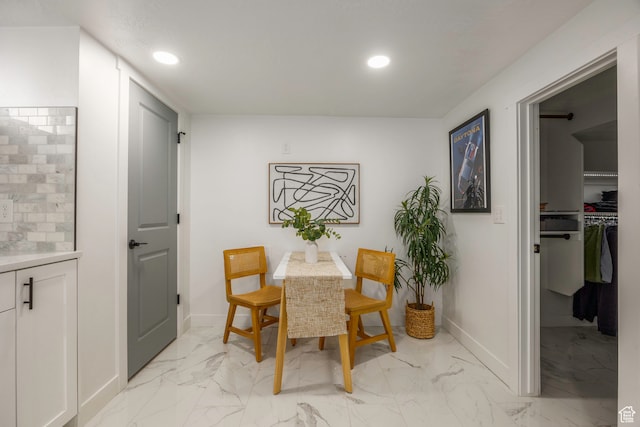 view of tiled dining area