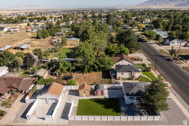 aerial view with a mountain view