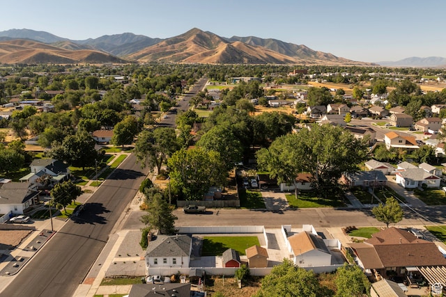 bird's eye view with a mountain view