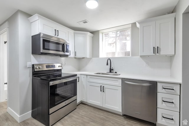 2745 Grant Ave, Ogden, UT 84401 - kitchen with light wood-type flooring, a sink, stainless steel appliances, and visible vents
