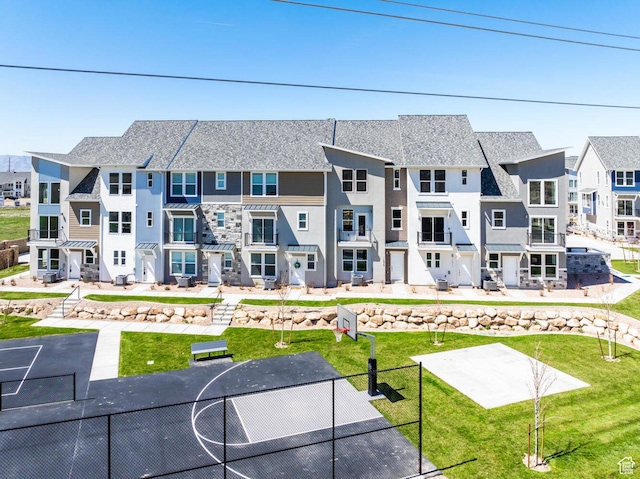 1082 S 2810 E, Spanish Fork, UT 84660 - view of community with a residential view, a lawn, and basketball court