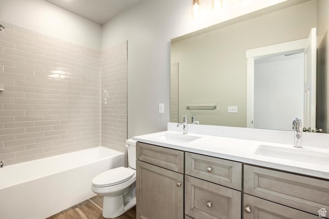 1082 S 2810 E, Spanish Fork, UT 84660 - full bath featuring double vanity, a sink, toilet, and wood finished floors