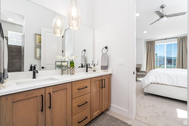 291 E 1980 N, Heber City, UT 84032 - full bath featuring double vanity, ensuite bath, tile patterned flooring, and a sink