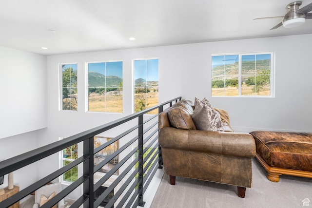 291 E 1980 N, Heber City, UT 84032 - sitting room with ceiling fan, carpet flooring, and recessed lighting