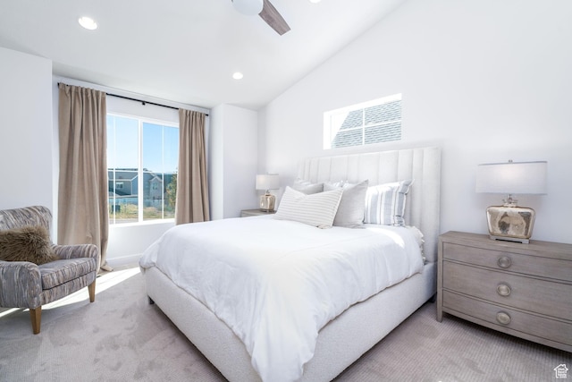 291 E 1980 N, Heber City, UT 84032 - bedroom with lofted ceiling, ceiling fan, carpet flooring, and recessed lighting
