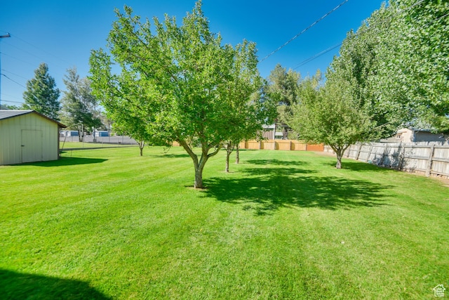 265 E Center St, Beaver, UT 84713 - view of yard with fence, a storage unit, and an outbuilding