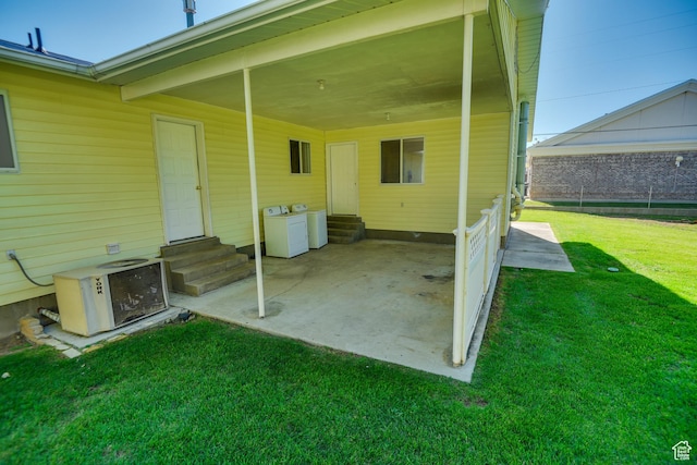 265 E Center St, Beaver, UT 84713 - view of patio / terrace featuring entry steps, a carport, and separate washer and dryer