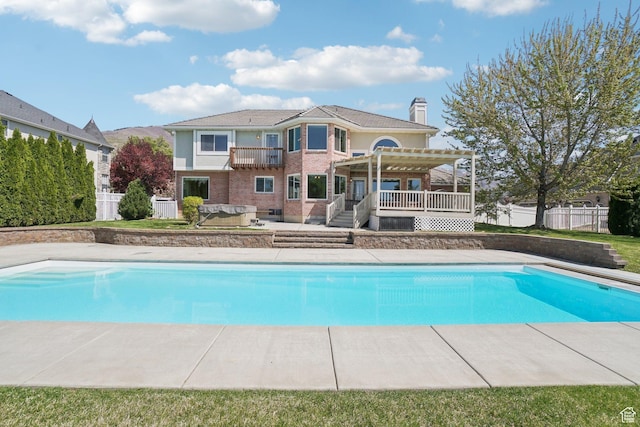 678 Eagle Way, Fruit Heights, UT 84037 - view of pool featuring a pergola, a deck, fence, a patio, and a fenced in pool