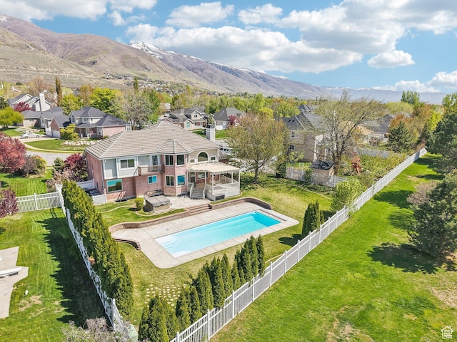 678 Eagle Way, Fruit Heights, UT 84037 - view of pool with a residential view, a fenced in pool, a lawn, and a fenced backyard
