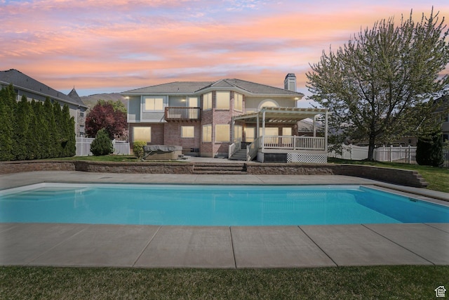 678 Eagle Way, Fruit Heights, UT 84037 - pool with a pergola, fence, a patio area, and a deck