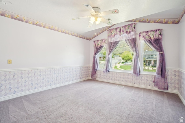 678 Eagle Way, Fruit Heights, UT 84037 - unfurnished room featuring wallpapered walls, a ceiling fan, baseboards, and carpet