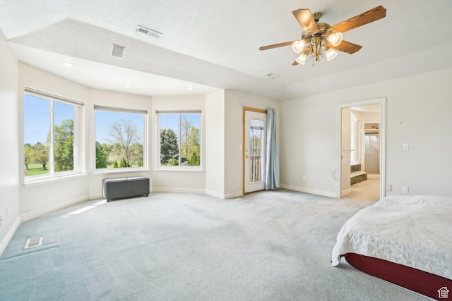 678 Eagle Way, Fruit Heights, UT 84037 - bedroom with baseboards, visible vents, light colored carpet, and access to outside