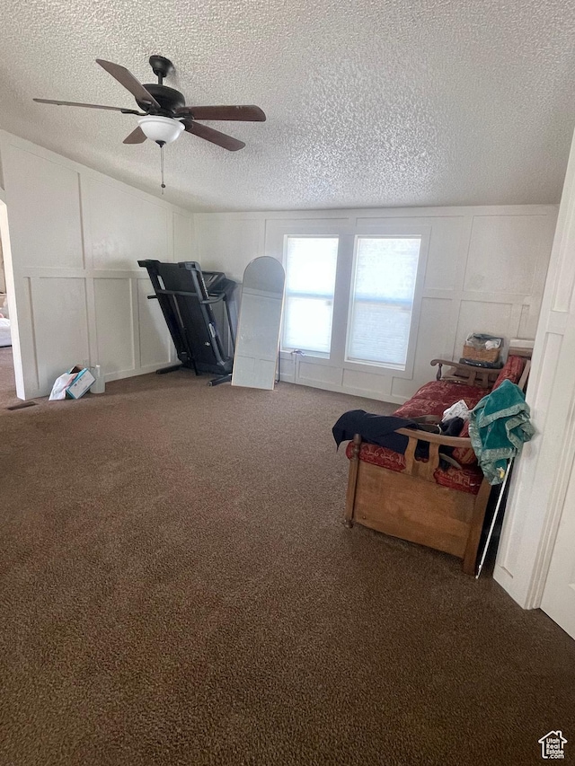 3772 N 15530 W, Altamont, UT 84001 - bedroom with a textured ceiling, a decorative wall, and carpet flooring