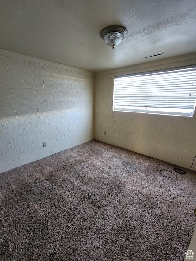 370 W 620 N, Castle Dale, UT 84513 - carpeted spare room featuring visible vents and concrete block wall