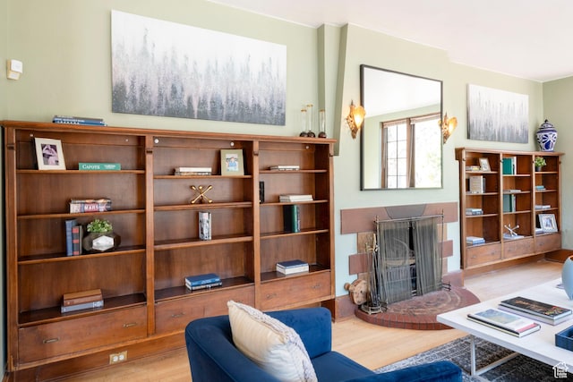 2633 E 6200 S, Holladay, UT 84121 - living room with wood finished floors and a brick fireplace