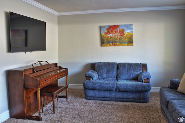 715 W 1600 N, Mapleton, UT 84664 - living room with carpet flooring, crown molding, and baseboards