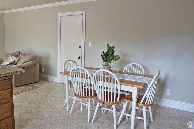715 W 1600 N, Mapleton, UT 84664 - dining room with crown molding, baseboards, and light tile patterned floors