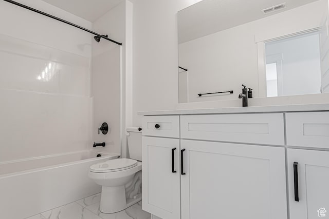 652 W Salvia Dr Unit 2144, Saratoga Springs, UT 84045 - full bathroom with marble finish flooring, toilet, vanity, and tub / shower combination