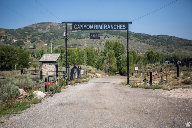 5404 Mountain Vw, Kamas, UT 84036 - view of street with a mountain view and a gated entry