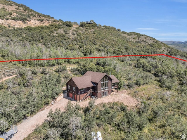 5404 Mountain Vw, Kamas, UT 84036 - aerial view featuring a wooded view and a mountain view