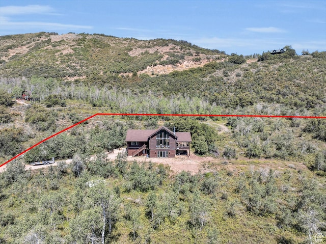 5404 Mountain Vw, Kamas, UT 84036 - drone / aerial view with a wooded view and a mountain view
