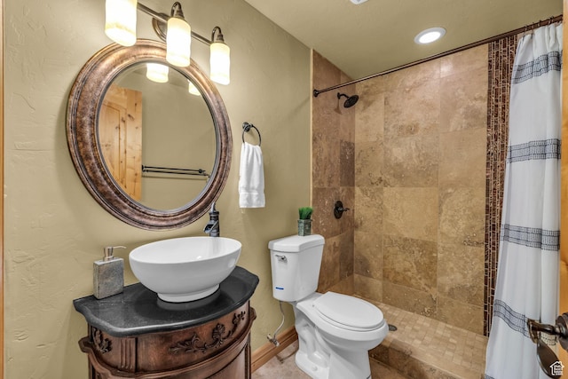 5404 Mountain Vw, Kamas, UT 84036 - full bathroom featuring a tile shower, toilet, and vanity