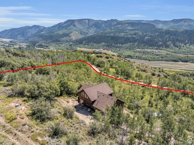 5404 Mountain Vw, Kamas, UT 84036 - birds eye view of property featuring a wooded view and a mountain view