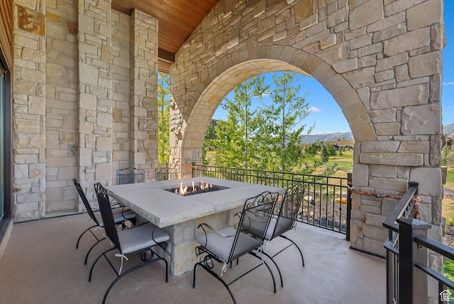 340 Hollyhock St, Park City, UT 84098 - view of patio / terrace featuring an outdoor fire pit