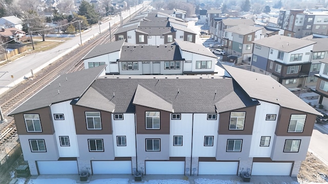 drone / aerial view with a residential view