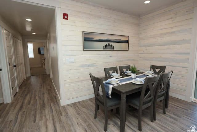 553 S 100 W Unit 203, Richfield, UT 84701 - dining area with wooden walls, wood finished floors, and recessed lighting