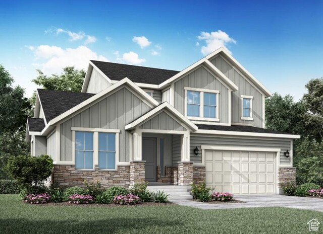 517 E 11000 S, Sandy, UT 84070 - craftsman-style house with a garage and a front yard
