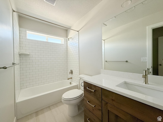 1546 S Lukas Ln, Saratoga Springs, UT 84045 - full bathroom with vanity,  shower combination, and a textured ceiling
