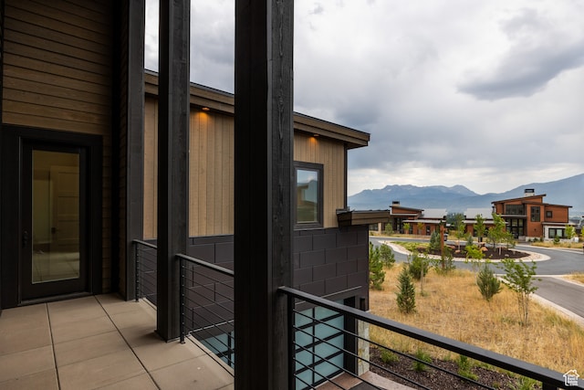 exterior space with a mountain view