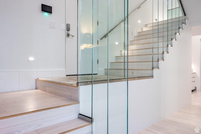 405 N Virginia St, Salt Lake City, UT 84103 - staircase featuring wood finished floors